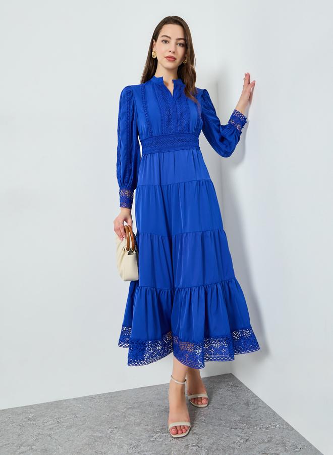 ستايلي فستان ميدي بتصميم طبقات مع تفاصيل دانتيل - Image 5